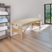 Saloniture Basic Portable Folding Massage Table - Cream