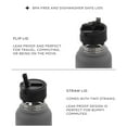 thumbnail image 5 of JoyJolt Vacuum Insulated Water Bottle with Flip Lid & Sport Straw Lid - 32 oz - Green, 5 of 8