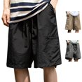 thumbnail image 5 of Lovskoo Athletic Shorts for Men Trendy Casual Solid Color Elastic Waist Casual Half Shorts Pants Gray, 5 of 5