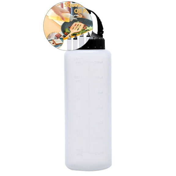 WNFJR Buy One Get One Free Plastic Squeeze Bottles, Leak-proof Oil Pot, Plastic Squeeze Squirt Condiment Bottles with Leak-Proof Cap, Condiment Squeeze Bottles