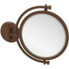 8" Wall-Mounted Make-Up Mirror, 2x Magnification (Build to Order)