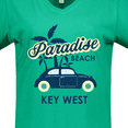 thumbnail image 4 of Inktastic Paradise Beach in Key West with Palm Trees and Car Women's V-Neck T-Shirt, 4 of 5