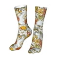 thumbnail image 6 of Xecao Ducks and Flowers Print Fashion No Heel Casual Crew Socks Cushioned Breathable for Men Women - Moisture wicking,Not easy to fade Suitable for daily, 6 of 7