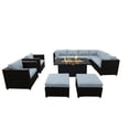 thumbnail image 1 of Innesbrook Collection 11-Piece Aluminum Patio Conversation Set with Spa Cushions and Rectangle Fire Table, 1 of 3