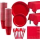 thumbnail image 2 of Fiesta de bodas, Fiesta Roja, Fiesta desechable, cubiertos, tazas, manteles, platos, Aniversario, decoraciones para fiesta de cumpleaños, p adulto, 2 of 3