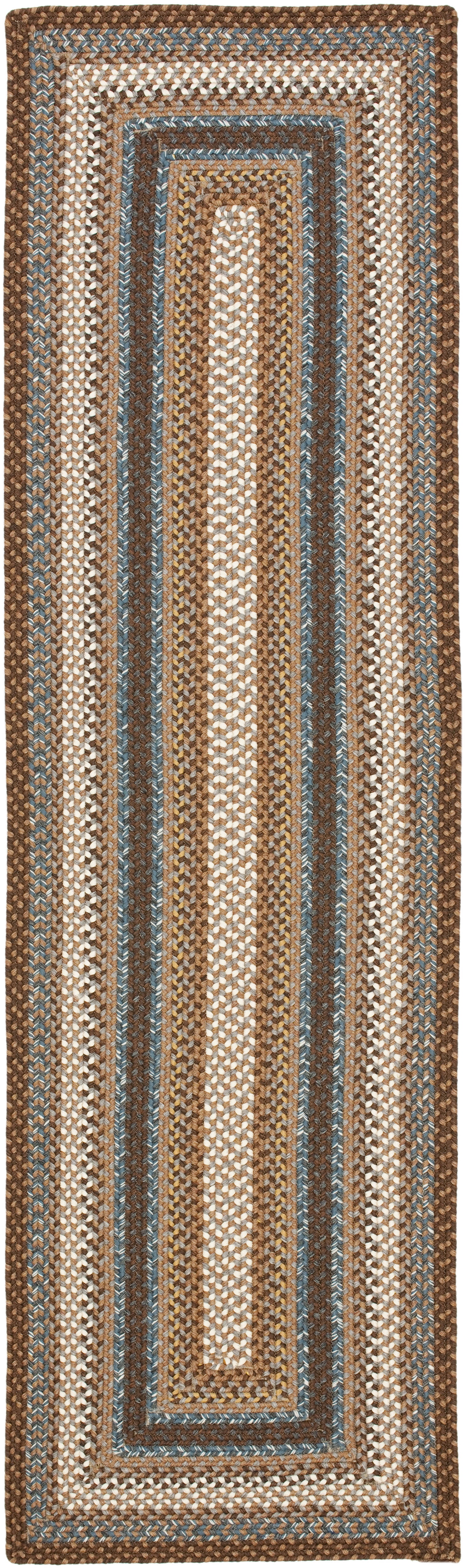 Safavieh Braided Angel Bordered Machine Washable Reversible Runner Rug, Brown/Multi, 2'3" x 16'