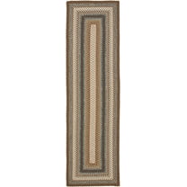 SAFAVIEH Braided Angel Colored Bordered Runner Rug, Brown/Multi, 2'3" x 18'