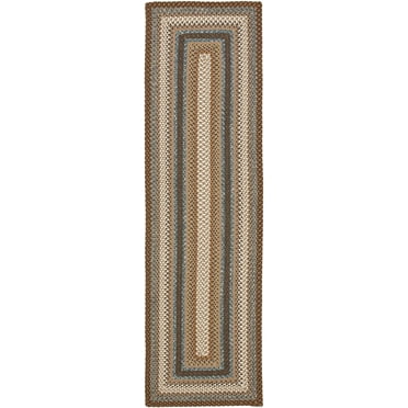 SAFAVIEH Braided Angel Colored Bordered Runner Rug, Brown/Multi, 2'3" x 20'
