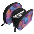 thumbnail image 3 of YFYANG 2 Piece Women's Portable Makeup Bags, Colorful Leaves Floral Patterns Clutch Travel Toilet Bags Cosmetic Organizer, 3 of 7