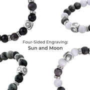 TOTWOO Long Distance Relationship Gifts Stainless Steel Nature Stone Bead Bracelets for Couple Lover Jewelry Space Design Gift for Men DAD Husband