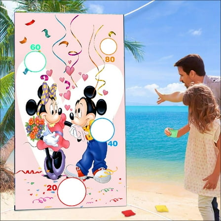 Party Supplies Tossing Game,Married mice Party Game Hanging Banner Outdoor Tossing Game for Boys and Girls Party Event Decoration Gifts