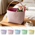 thumbnail image 6 of Striped Fabric Basket Tote, Reusable Storage Basket with Handles, Organizer Bag for Beach Grocery Home, Decorative Cloth Storage Bin, 6 of 8