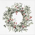 thumbnail image 2 of Art.com Holly Farmhouse Wreath I Stretched Canvas Print Wall Art by Emma Caroline, 24" x 24", 2 of 4