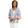 Alfred Dunner Womens Brushstrokes V-Neck