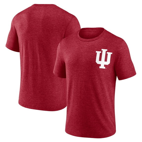 Men's Crimson Indiana Hoosiers Left Distressed Logo Tri-Blend T-Shirt