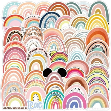 Rainbow Bridge Stickers 50 PCS Cute Fancy Colorful Vinyl Waterproof Stickers Decals Laptops Mobile Phone Helmet Stickers for Girl Kids