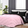 thumbnail image 4 of DNG Creations 3 Piece Reversible Diamond Pattern Comforter Solid - 100% Egyptian Cotton, 800 TC ( Full/ Queen - Size ) All-Season 550 GSM ( Light-Pink/Black Colour ), 4 of 7