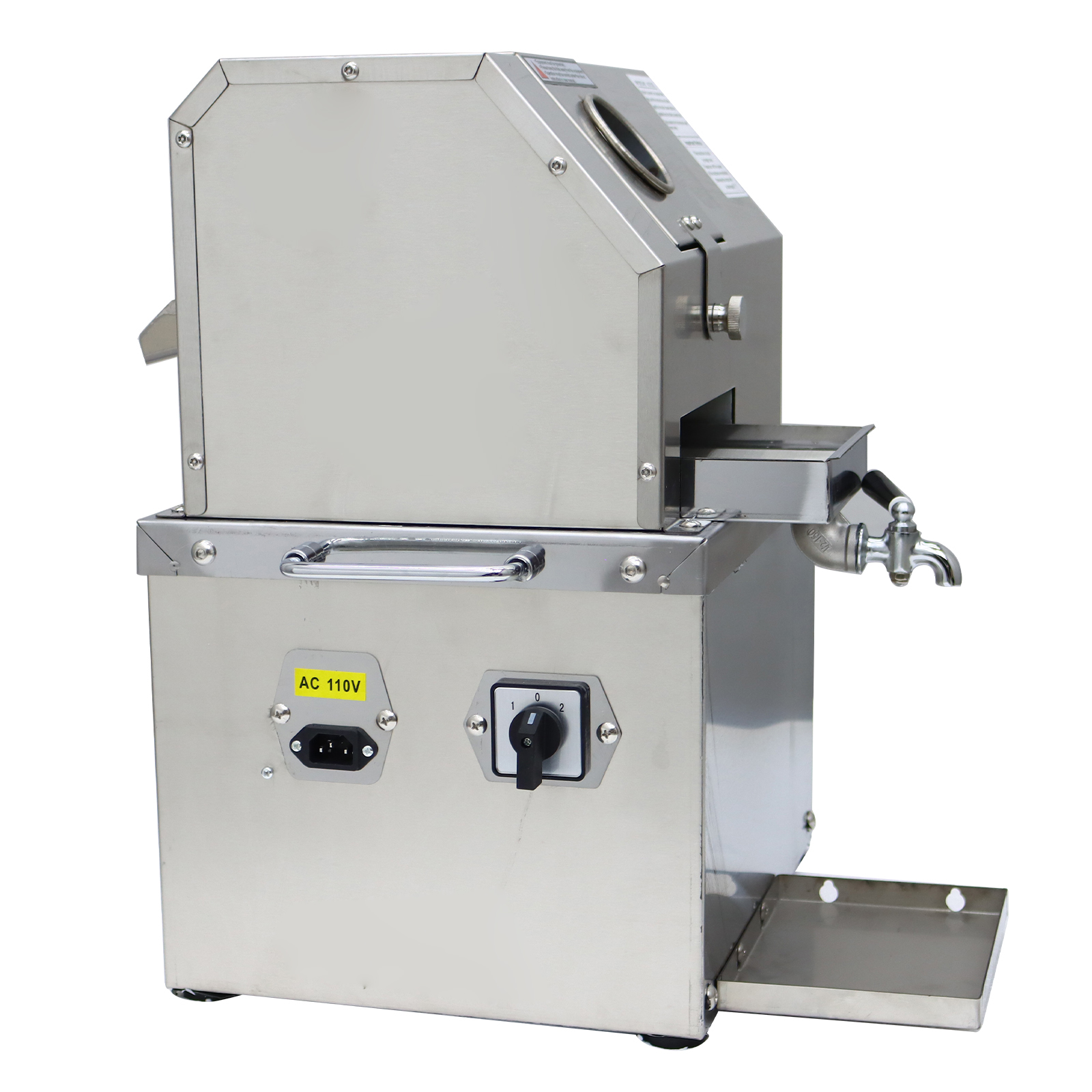 Techtongda Electric Sugarcane Juice Extractor Sugar Cane Press Juicer Machine Cane Crusher Squeezer with 3 Rollers
