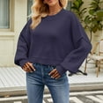 thumbnail image 4 of YOTMKGDO Pullover Sweaters Sweaters For Women Autumn Winter Loose Short Cotton Fashion Long Sleeved Crew Neck Sweater O Neck, Sizes XS-XL, 4 of 4