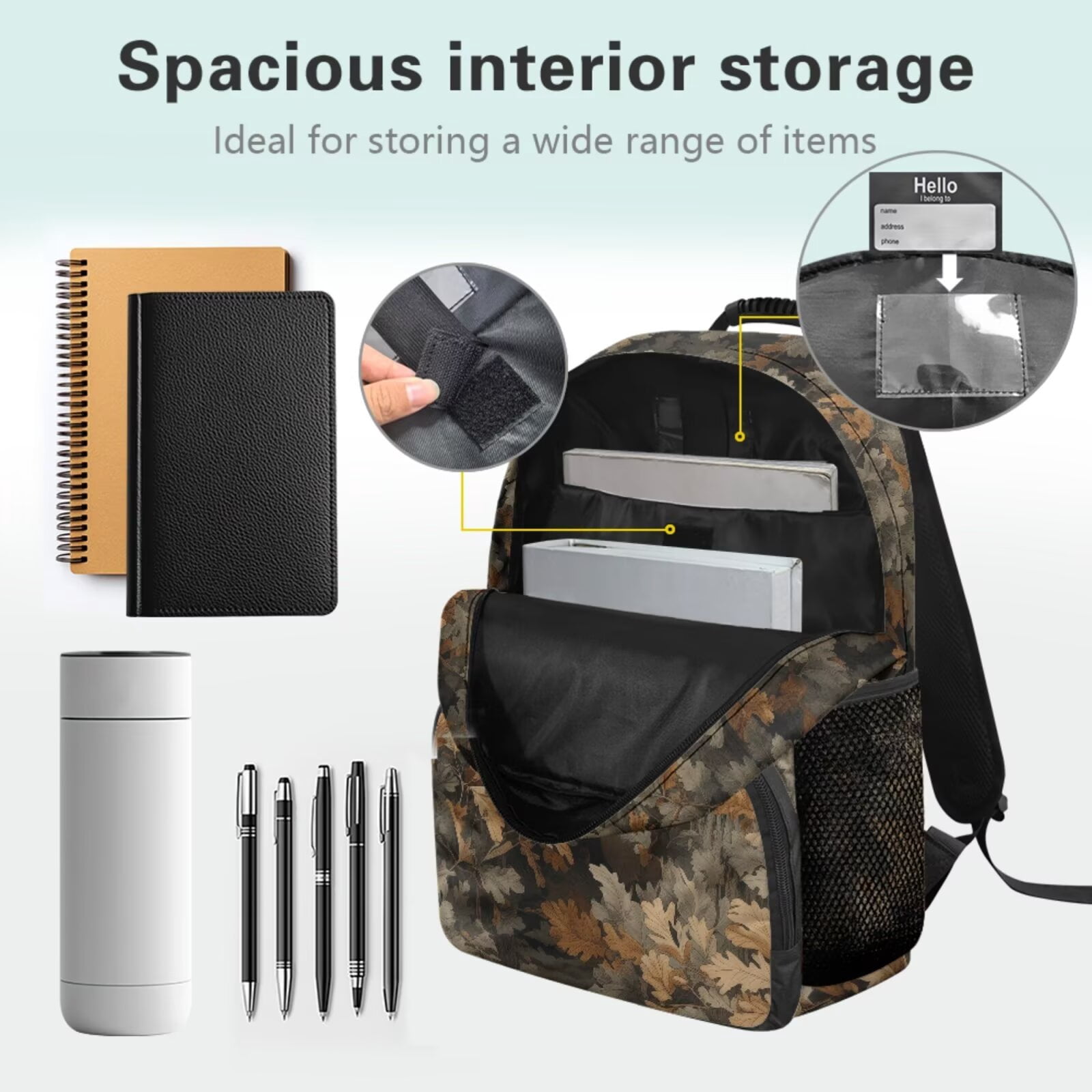 Pzuqiu Camouflage Deer School Backpack for Kids Backpacks Girls Backpack with Lunch Box Pencil Bag 2pcs Bookmark 4 pcs Bookbag for Elementary School Large Travel Back Pack