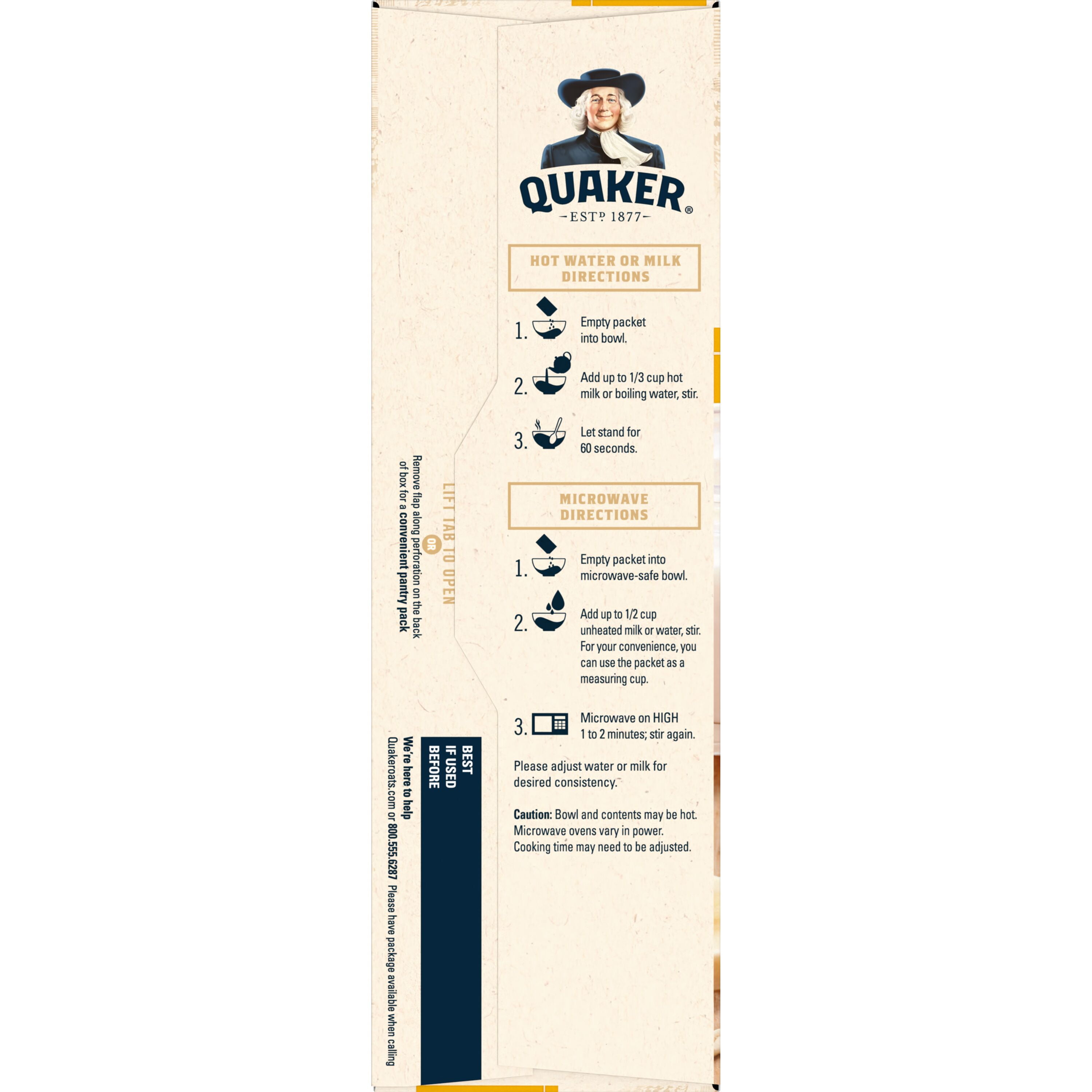 Quaker Instant Oatmeal Bananas & Cream 1.05 Oz 8 Count
