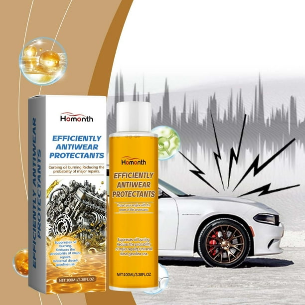 Aditivo protector para desgaste de motor de alta eficiencia | Inhibidor de desgaste por fricción | Reducción de ruido del motor | Cura para quema de aceite | Para gasolina y diésel | 100ml | Mejora