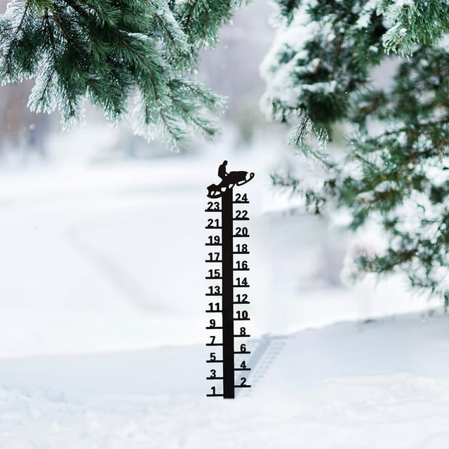 Discount Qaailabf 24CM Snow Meter Hand Made Metal Outdoor Garden Snow Meter Garden Decoration