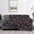 thumbnail image 6 of Throw Blanket for Couch Sofa and Bed, Black Roosters Soft Plush Throw Blanket, Fuzzy Cuteness Comfy Warm Washable Flannel Blanket Throws for All Season, 6 of 8