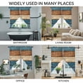 thumbnail image 3 of Farmhouse Navy Blue Brown Swag Valances for Windows, Kitchen Curtains 36 Inch Length 2 Panels Set, Vintage Wooden Striped Short Curtains for Small Windows Rod Pocket Cafe Curtains Drapes 28"x36", 3 of 8