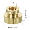 thumbnail image 2 of Uxcell Knurled Thumb Nuts, 2 Pack M6 x D14mm x H11mm Brass Knurl Nut High Head Blind Hole for 3D Printer Parts, 2 of 5