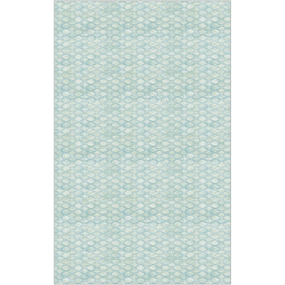 GelPro NeverMove Machine Washable Antiqued Lattice Area Rug, 5x8, Blue
