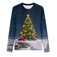 thumbnail image 4 of Uootdi Vintage Christmas Long Sleeve Sweatshirts for Gift Women Funny Cute Santa Claus Shirts Xmas Tree Printed Holiday Pullover, 4 of 4