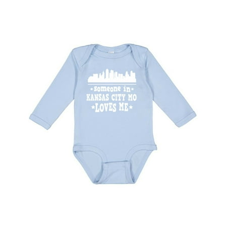 

Inktastic Kansas City Missouri Loves Me Skyline Gift Baby Boy or Baby Girl Long Sleeve Bodysuit