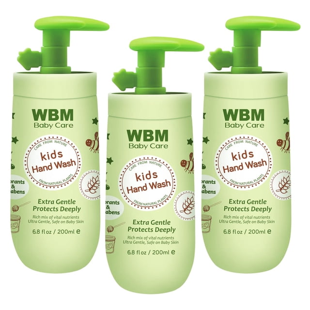 Jabón líquido para manos WBM Care Baby Natural 200 ml (paquete de 3)