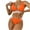 Orange, variant on BeAi Modest Swimsuits for Women High Waisted Bikini Sets for Women Halter Top Womens Swimwear One Piece Sexy Monokinis Ruffled V Neck Lace Up Previous Orders