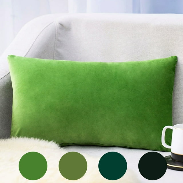 Polyester Fiber Pillowcase Military Green Velvet Pillow Cover Rectangular Throw Pillow Case for Sofa Bed Couch Decor(1Pcs) Rkxzt