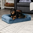 thumbnail image 5 of FurHaven Pet Products Faux Fur & Velvet Orthopedic Sofa Pet Bed for Dogs & Cats - Harbor Blue, Medium, 5 of 13