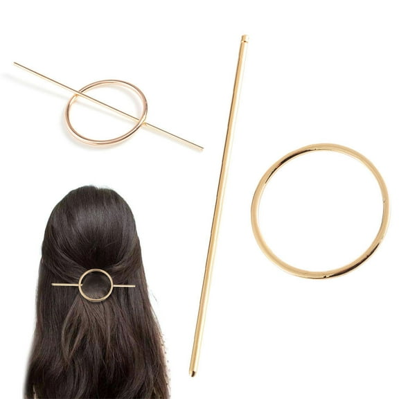 Raindrops 1Pack Golden Alloy Hair Pick for Women Chinese Design Minimalist Accessory for Girls and Women