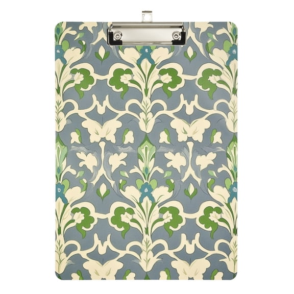 FORMRS Acrylic Clipboard with Low Profile Clip Standard A4 Letter Size, 12.5" x 9", Beige Floral