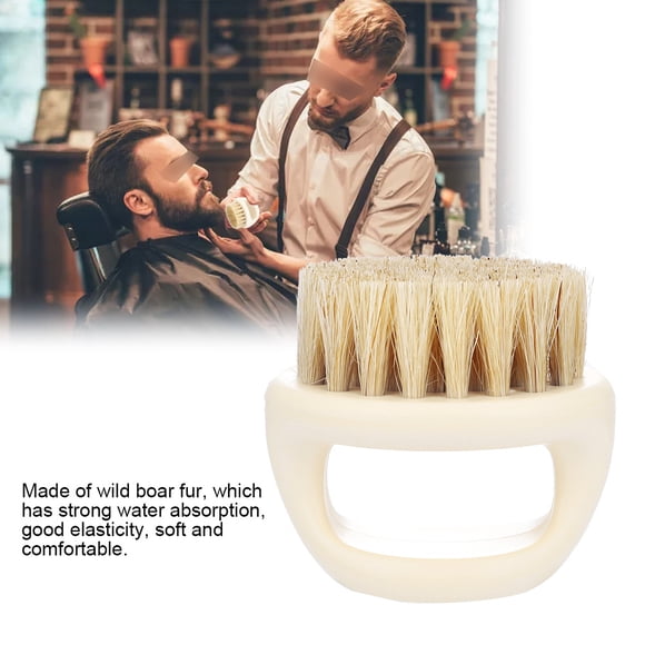 Brocha de afeitar de piel de jabalí para hombres, brocha para recortar barba y bigote, herramienta de afeitado de salón n.º 03