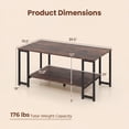 thumbnail image 4 of Giantex 2 Tier Coffee Table, Living Room Center Table w/Metal Frame, Accent Table, Rustic Brown, 4 of 9