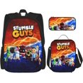 thumbnail image 1 of Stumble Guys Backpack Set With School Bookbag Lunch Bag Pencil Case, 1 of 5