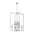 thumbnail image 2 of Hunter - Kerrison 8-light Brushed Nickel, Large Pendant Light, Dimmable, Rectangle Shaped, for Bedrooms, Dining, Living Rooms - 19543, 2 of 6