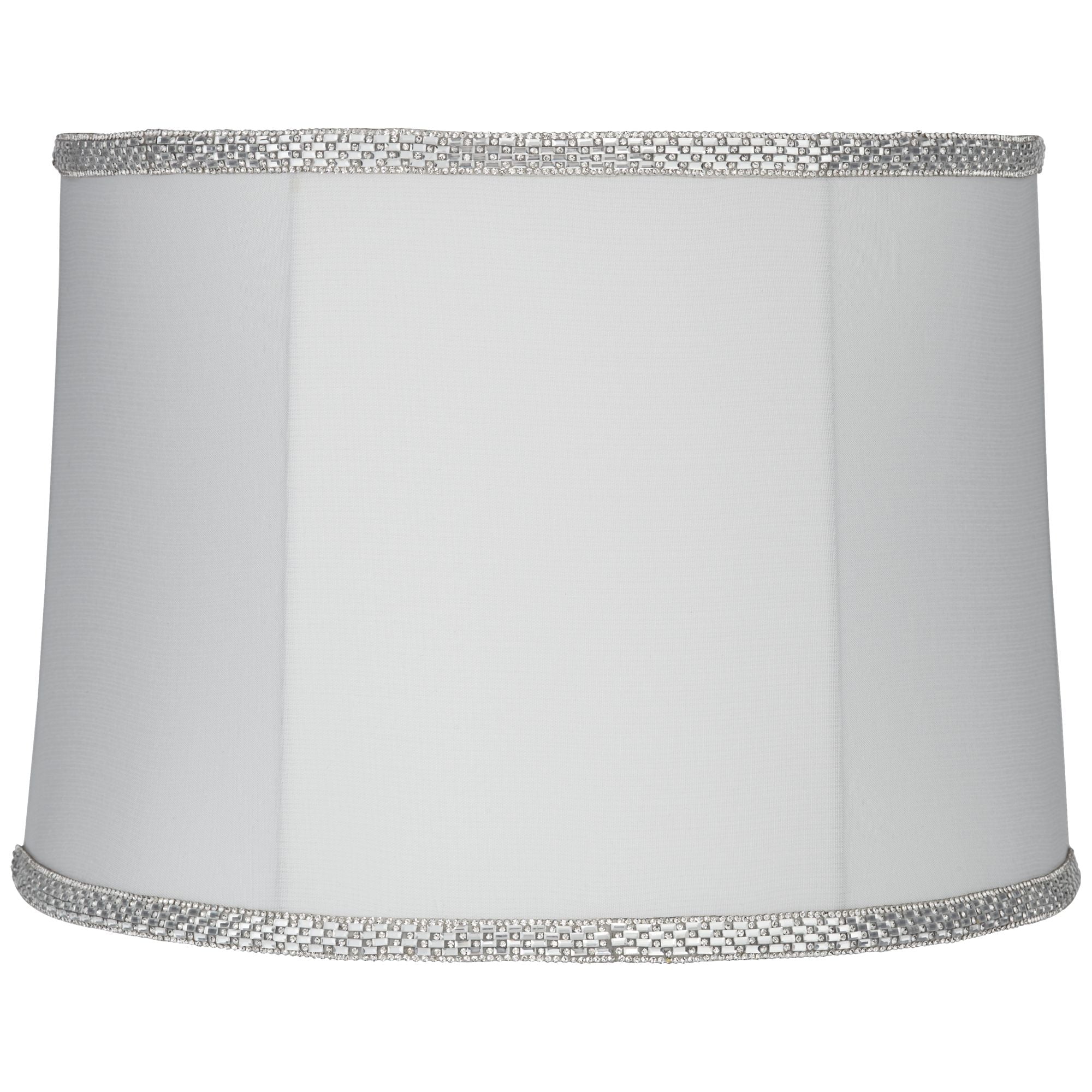 Springcrest White With Rhinestone Trim Drum Lamp Shade 13x14x10 Springcrest White With Rhinestone Trim Drum Lamp Shade 13x14x10 Spider Com