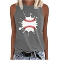thumbnail image 2 of Wycnly Summer Saving Tank Top for Women Tank Tops Women Basic Fit Breathable Comfy Tank Shirts 2024 Casual Baseball Print Sleeveless Tees Girls Sleeveless Shirt, 2 of 4