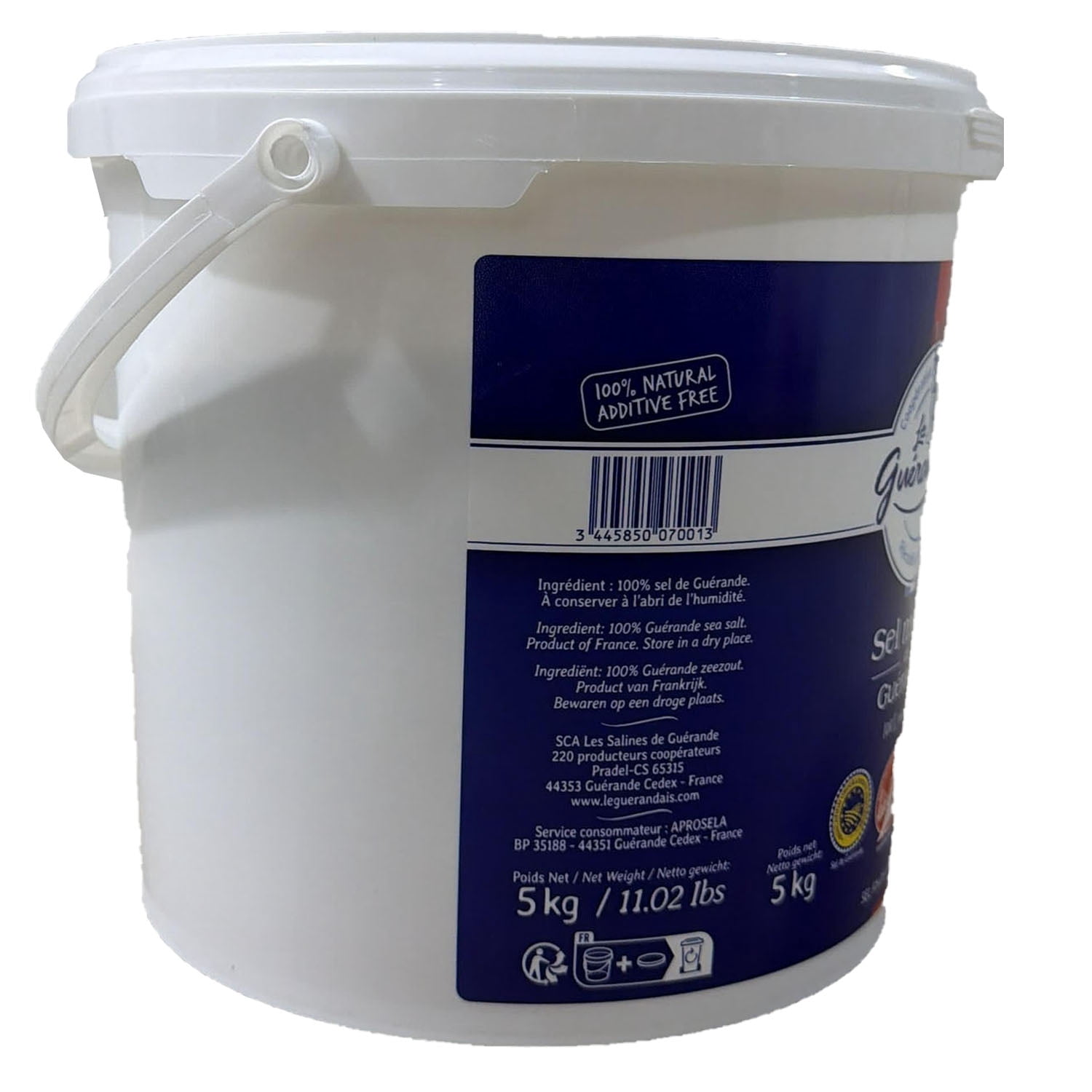 Grey Sea Salt From Guerande - Fine - 1 pail - 11 lbs