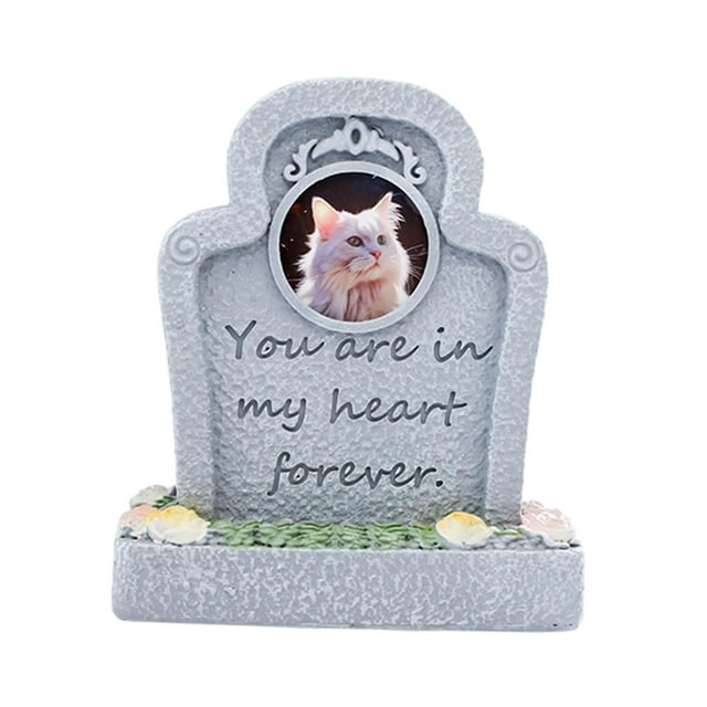 Maytalsory Monument Commémoratif pour Animal de Compagnie Pierre Tombale en Résine pour Chat pour Extérieur Porche Extérieur Éternel Gris Éternel