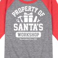 thumbnail image 3 of Instant Message - Property Of Santas Workshop - Toddler & Youth Raglan Graphic T-Shirt, 3 of 7
