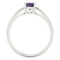 thumbnail image 4 of Clara Pucci 14K White Gold Solid Gold Alexandrite Solitaire Anniversary Ring for Women - 1 cttw Oval Cut, 4 of 7