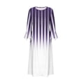 thumbnail image 3 of ameIAEA Women Long Bell Sleeve Dress Button Up V Neck A-Line Printed Long Dress with Pockets, 3 of 5